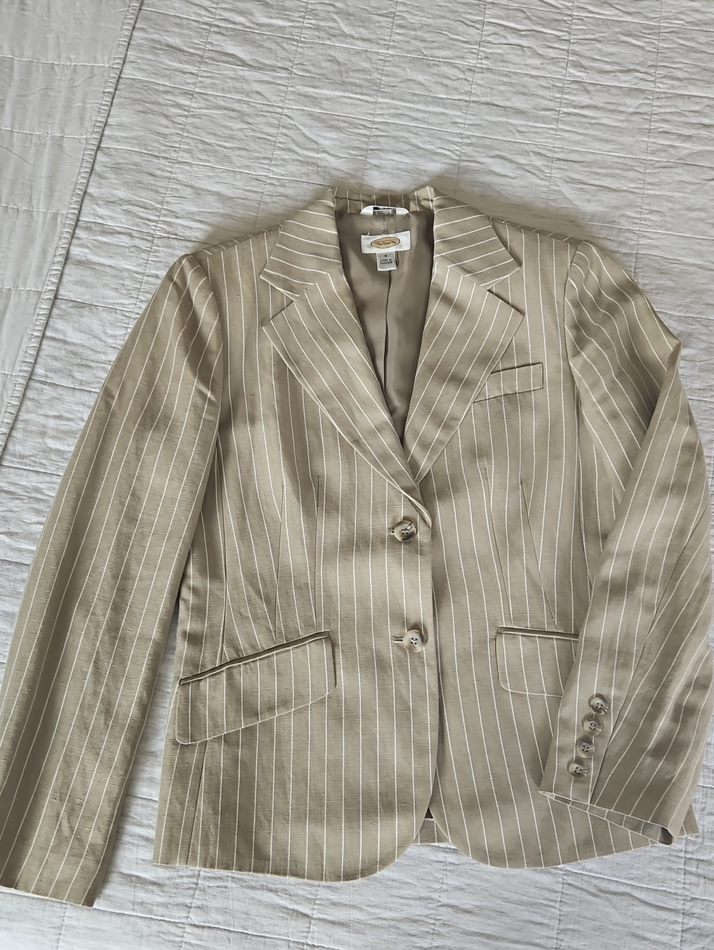 Talbots Beige Pinstripe Blazer